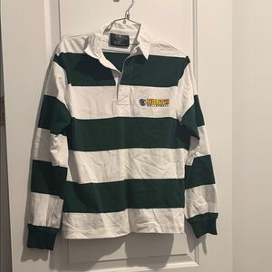 Charles River Apparel Men's Rugby Shirt - Green and White